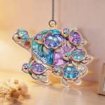 Personalized Crystal Turtle Sun Catcher Acrylic Ornament with Title and Names Mother's Day Birthday Gift for Mom Grandma
