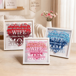 Personalised 1-6 Names Love Paper Flower Shadow Box Frame with Title Home Decor Anniversary Mother's Day Gift for Wife Woman