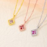 Personalized Vintage Birthstone Twist Chain Necklace Dainty Jewellery Birthday Anniversary Mother's Day Gift for Woman
