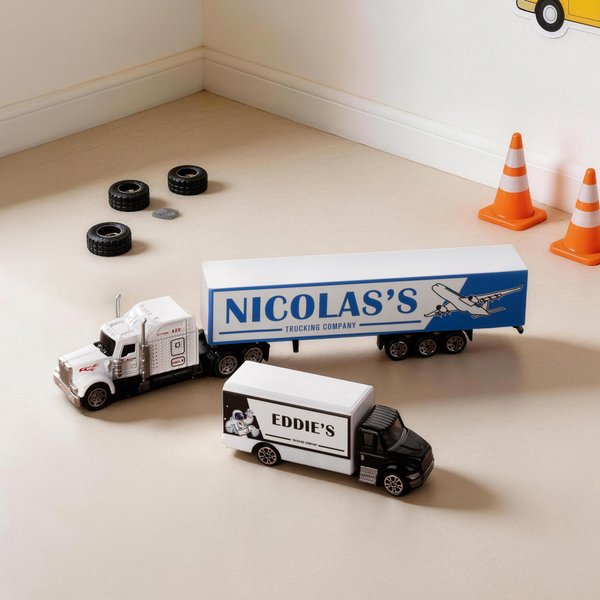 Jouet camion multicolore personnalisé avec nom Jouet voiture d'intérieur et d'extérieur Cadeau d'anniversaire pour garçon et enfant