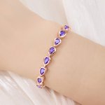 Personalised Teardrop Birthstone Tennis Bracelet Elegant Dainty Jewellery Birthday Mother's Day Anniversary Gift for Mom Wife Girlfriend Friend