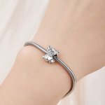 Personalised Cute Highland Cow Birthstone Bracelet with Initial Dainty Jewellery Birthday Valentine's Day Anniversary Gift for Women
