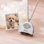 Collier Personnalisé avec Prénom Gravé Collier Commémoratif Urne de Cendres Arc-en-ciel Empreinte de Patte Cadeau pour Amoureux des Chiens Chats