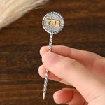 Personalized Cattle Brand Turquoise Initials Western Style Cowboy Toothpick Hat Pin Birthday Anniversary Gift for Cowboy Man