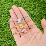 Personalised Cute Highland Cow Birthstone Bracelet with Initial Dainty Jewellery Birthday Valentine's Day Anniversary Gift for Women