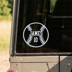 Personalised Multicolor Baseball Bat Waterproof Helmet Sticker Set of 5 with Name and Number Game Day Birthday Gift for Baseball Players Enthusiasts