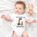 Personalized Cartoon Father Baby Character Star 100% Cotton T-shirt Baby Bodysuit Matching Outfit with Names 1st Father's Day Gift for Baby Dad