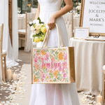 Personalisierte Blume bunten karierten Design große Jute Tasche mit Namen Muttertag Geburtstag Geschenk für Frau