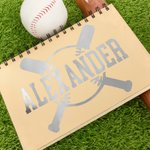 Personalised Multicolor Baseball Bat Waterproof Helmet Sticker Set of 5 with Name and Number Game Day Birthday Gift for Baseball Players Enthusiasts