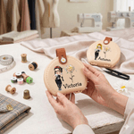 Personalized Birth Flower Cartoon Character Sewing Tool Box with Name Daily Storage Birthday Gift for Sewing Lovers