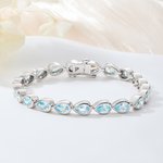 Personalised Teardrop Birthstone Tennis Bracelet Elegant Dainty Jewellery Birthday Mother's Day Anniversary Gift for Mom Wife Girlfriend Friend