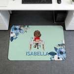 Personalisierte Blume Cartoon Business-Charakter Anti-Rutsch-Fußmatte mit Namen und Rand Home Decor Geburtstagsgeschenk für Büroangestellte