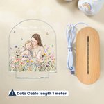 Personalized Hand-Painted Watercolour Style Photo Acrylic Night Light with Name and Title Room Decor Mother's Day Birthday Gift for Newborns Mom