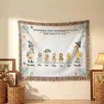 Plaid personnalisé avec nom et titre Cadeau de fête des mères Cadeau d'anniversaire pour grand-mère Famille