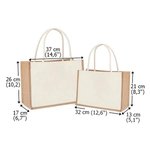 Sac fourre-tout en jute personnalisé avec monogramme ou nom - Style Toile de Jouy - Cadeau d'anniversaire pour les femmes
