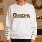 Personalized Retro Leopard Print Design Multicolor Soft Sweatshirt Hoodie with Title and Name Birthday Mother's Day Gift for Mom Grandma