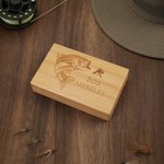 Personalised Fisherman Skull Wooden Fly Fishing Storage Box with Name Daily Use Fishing Activities Birthday Gift for Fishing Enthusiasts