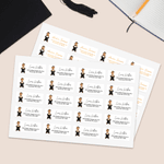 Personalisierte Cartoon Graduate wasserdichte Aufkleber Etiketten mit Namen und Adresse DIY Geschenkkarte Dekor Graduierung Feier Party Favorit für Absolventen
