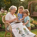 Plaid personnalisé avec nom et titre Cadeau de fête des mères Cadeau d'anniversaire pour grand-mère Famille