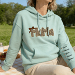 Personalized Retro Leopard Print Design Multicolor Soft Sweatshirt Hoodie with Title and Name Birthday Mother's Day Gift for Mom Grandma