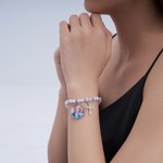 Personalizada 1-5 Fotos Cruz de cuentas elástico Stretch pulsera conmemorativa religiosa regalo para las mujeres cristianas