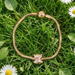 Personalised Cute Highland Cow Birthstone Bracelet with Initial Dainty Jewellery Birthday Valentine's Day Anniversary Gift for Women