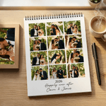 Personalized 12 Photos 2026 2027 Calendar with Text Special Date Anniversary Birthday Gift for Newborn Family Friends