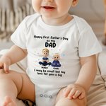 Personalized Cartoon Father Baby Character Star 100% Cotton T-shirt Baby Bodysuit Matching Outfit with Names 1st Father's Day Gift for Baby Dad