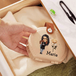 Personalized Birth Flower Cartoon Character Sewing Tool Box with Name Daily Storage Birthday Gift for Sewing Lovers