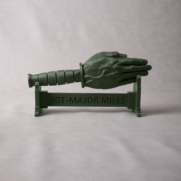 Personalised 3D Printed Tactical Knife Grip Knife Hand Ornament with Text Military Desk Decor Retirement Gift for Veterans Military Enthusiasts
