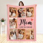 Coperta personalizzata da 7 foto con soprannome e testo Regalo per la festa della mamma per la nonna