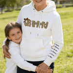 Personalized Retro Leopard Print Design Multicolor Soft Sweatshirt Hoodie with Title and Name Birthday Mother's Day Gift for Mom Grandma