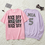 Personlig Multicolor Retro Race Day Design Mjuk T-shirt Sweatshirt med namn Game Day Födelsedagspresent för Racerälskare