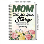 Personalisierte Mom Tell Me Your Story Birth Flower Spiral Notebook mit Namen Recording Zubehör Geburtstag Muttertag Geschenk für Mama