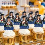 Personlig Graduation Photo Cupcake Topper med navn og år Feiring Festdekorasjon Graduation Gift for 2026 Graduates Students