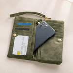 Portefeuille triple en cuir PU avec bracelet et texte Cadeau de fête des mères pour maman grand-mère