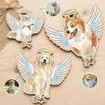 Personalisierte Aquarell Engel Design Haustier Foto Auto Visier Clip mit Namen Autozubehör Haustier Verlust Memorial Geschenk für Tierbesitzer Liebhaber