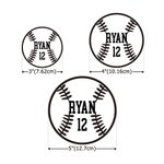 Personalised Multicolor Baseball Bat Waterproof Helmet Sticker Set of 5 with Name and Number Game Day Birthday Gift for Baseball Players Enthusiasts