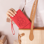 Portefeuille triple en cuir PU avec bracelet et texte Cadeau de fête des mères pour maman grand-mère
