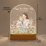 Personalized Hand-Painted Watercolour Style Photo Acrylic Night Light with Name and Title Room Decor Mother's Day Birthday Gift for Newborns Mom
