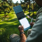 Porte-Carte de Score Personnalisé avec Initiale et Nom Accessoire en Cuir pour Compétition Golf Cadeau Anniversaire Fête pour Homme Amateur de Golf