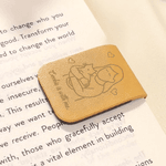 Personalisierte Familie Linie Kunst magnetische PU Leder Lesezeichen Clip mit Text Lesen Schreibwaren liefert Geburtstag Muttertag Geschenk für Bücherwürmer