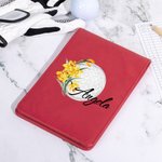 Personalisierte Multicolor Geburt Blume PU Leder Golf Scorecard Holder mit Namen Geburtstag Jahrestag Geschenk für Golfer