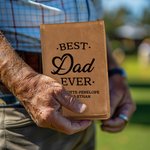 Gepersonaliseerde Beste Vader Ooit Leren Golf Scorecard Houder Yardage Boekomslag met Kindernaam Vaderdag Verjaardagscadeau voor Golfliefhebber
