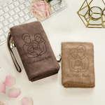 Portefeuille triple en cuir PU avec bracelet et texte Cadeau de fête des mères pour maman grand-mère