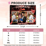 Personalized Congrats Firework Photo Tapestry Banner with Name and Year Celebration Party Decor Graduation Gift for Graduates