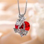 Personalizado Mes de Nacimiento Mariposa Circón Cristal Corazón Colgante Collar con 1-6 Nombre Grabado Cumpleaños Día de la Madre Regalo para las mujeres