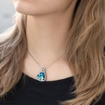 Personalizada en forma de corazón Birthstone Madre Niño Elefante Deslumbrante con Cristal Collar Regalo para Ella