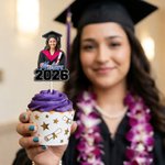 Personlig Graduation Photo Cupcake Topper med navn og år Feiring Festdekorasjon Graduation Gift for 2026 Graduates Students