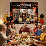 Personalized Congrats Firework Photo Tapestry Banner with Name and Year Celebration Party Decor Graduation Gift for Graduates